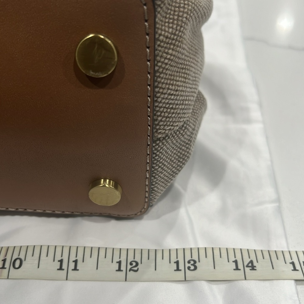Rare Michael Kors Satchel Handbag Raven Molly Arlo Leather Canvas Hobo Tote Bag - Picture 13 of 16